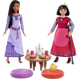 Mattel Disney Wish Toys, Best Friends Tea Time Playset with Asha & Dahlia New